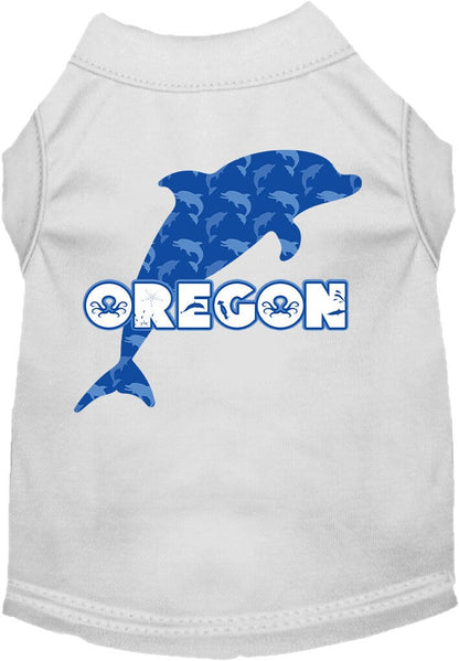 Camiseta serigrafiada para perros y gatos, para mascotas pequeñas y medianas (tallas XS a XL), "Oregon Blue Dolphins"