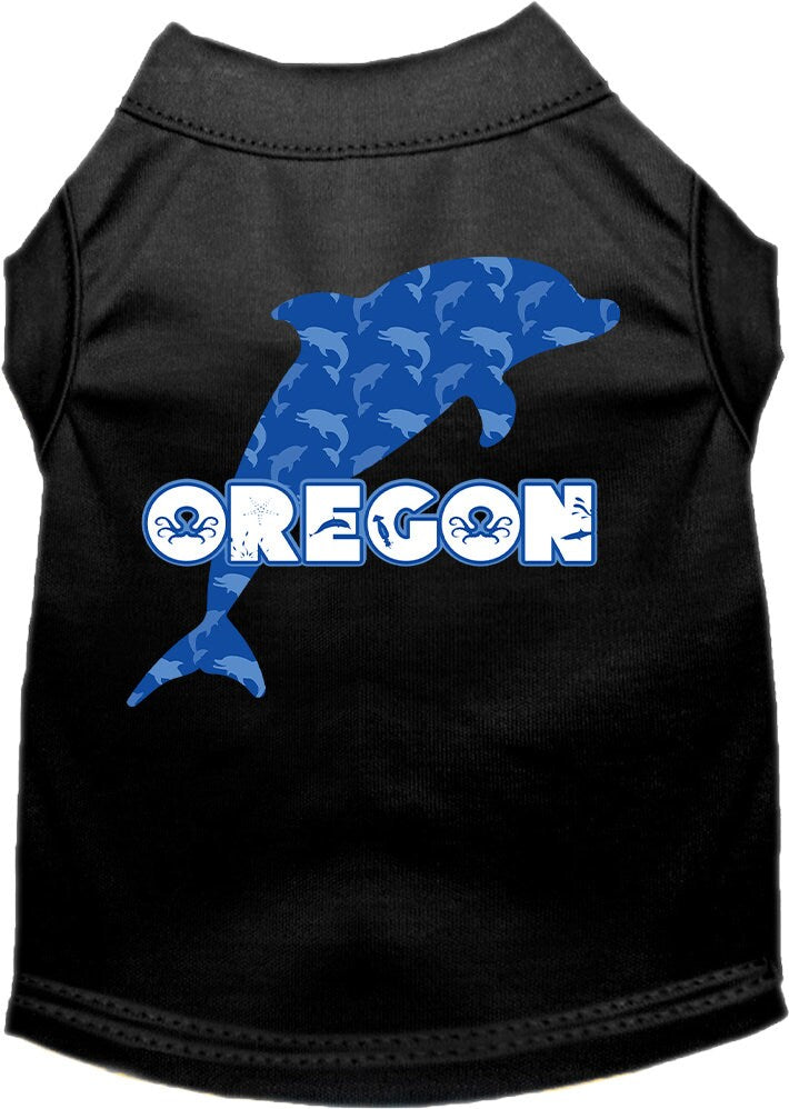 Camiseta serigrafiada para perros y gatos, para mascotas pequeñas y medianas (tallas XS a XL), "Oregon Blue Dolphins"