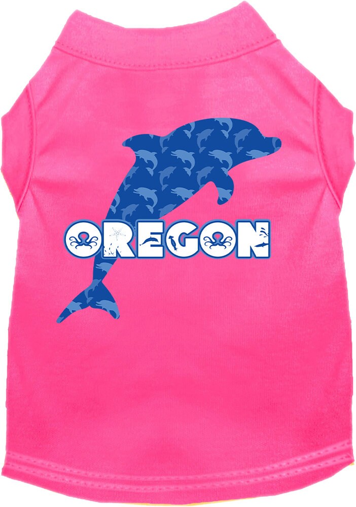 Camiseta serigrafiada para perros y gatos, para mascotas pequeñas y medianas (tallas XS a XL), "Oregon Blue Dolphins"