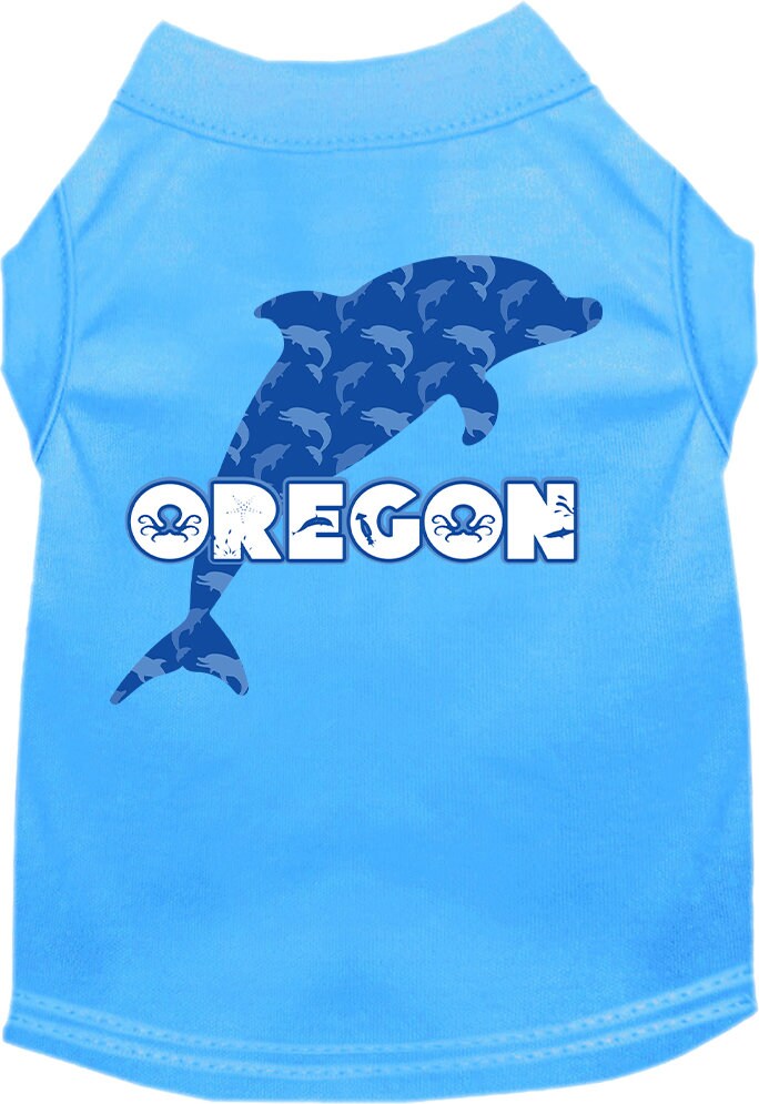 Camiseta serigrafiada para perros y gatos, para mascotas pequeñas y medianas (tallas XS a XL), "Oregon Blue Dolphins"