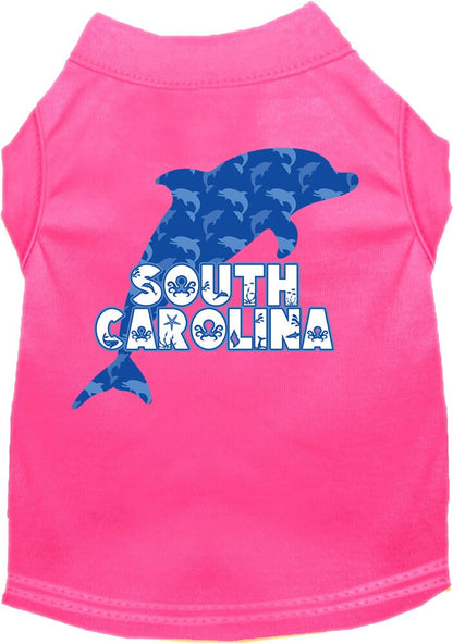 Camiseta serigrafiada para perros y gatos, para mascotas pequeñas y medianas (tallas XS a XL), "South Carolina Blue Dolphins"