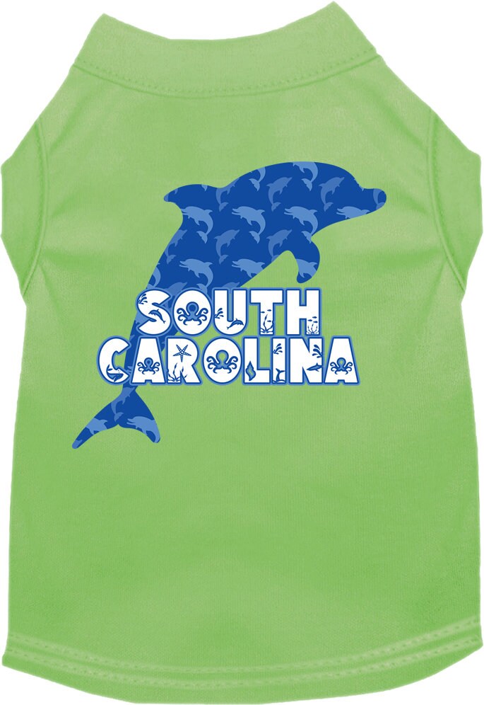 Camiseta serigrafiada para perros y gatos, para mascotas pequeñas y medianas (tallas XS a XL), "South Carolina Blue Dolphins"