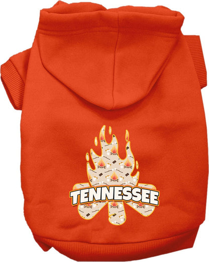 Sudadera con capucha serigrafiada para perros y gatos, para mascotas medianas y grandes (tallas 2XL-6XL), "Tennessee Around The Campfire"