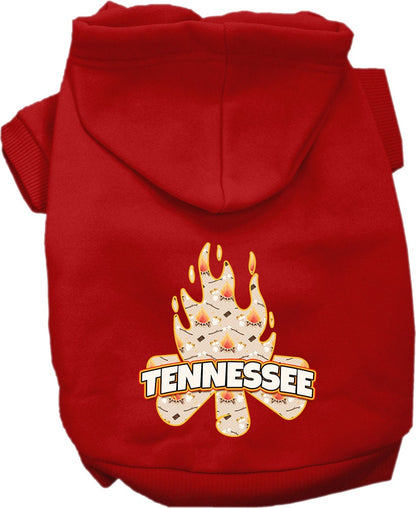 Sudadera con capucha serigrafiada para perros y gatos, para mascotas medianas y grandes (tallas 2XL-6XL), "Tennessee Around The Campfire"