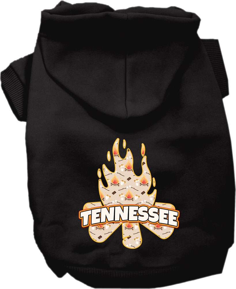 Sudadera con capucha serigrafiada para perros y gatos, para mascotas medianas y grandes (tallas 2XL-6XL), "Tennessee Around The Campfire"