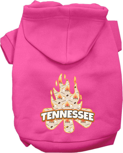 Sudadera con capucha serigrafiada para perros y gatos, para mascotas medianas y grandes (tallas 2XL-6XL), "Tennessee Around The Campfire"