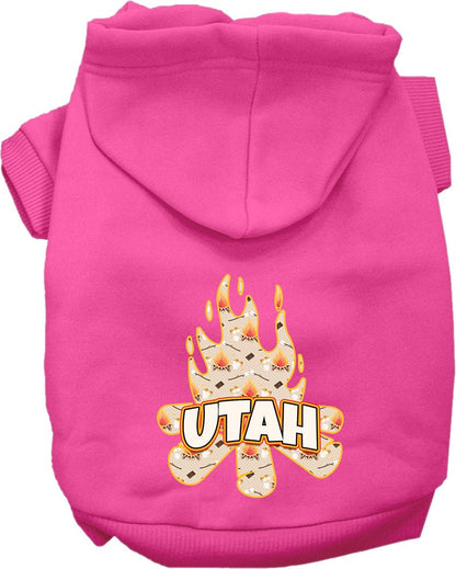 Pet Dog & Cat Screen Printed Hoodie for Small to Medium Pets (Sizes XS-XL), "Utah Around The Campfire"