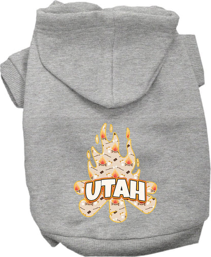 Sudadera con capucha serigrafiada para perros y gatos, para mascotas medianas y grandes (tallas 2XL-6XL), "Utah Around The Campfire"