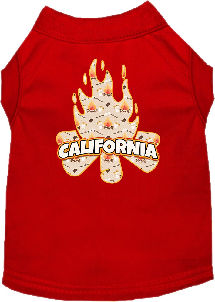 Pet Dog & Cat Screen Printed Shirt for Medium to Large Pets (Sizes 2XL-6XL), "California Around The Campfire"