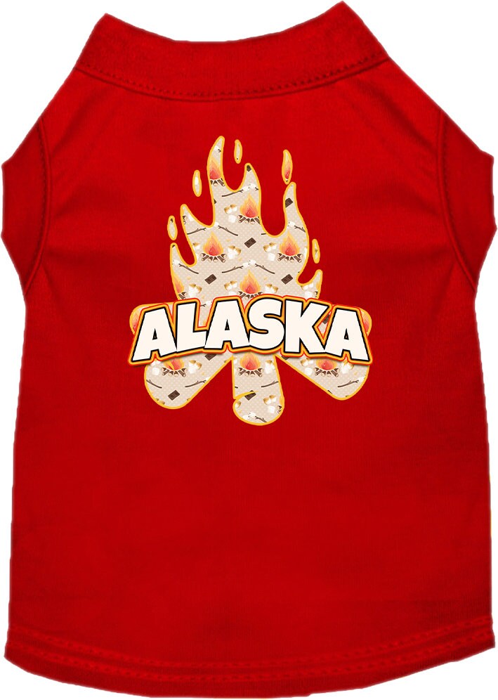 Pet Dog & Cat Screen Printed Shirt for Small to Medium Pets (Sizes XS-XL), "Alaska Around The Campfire"