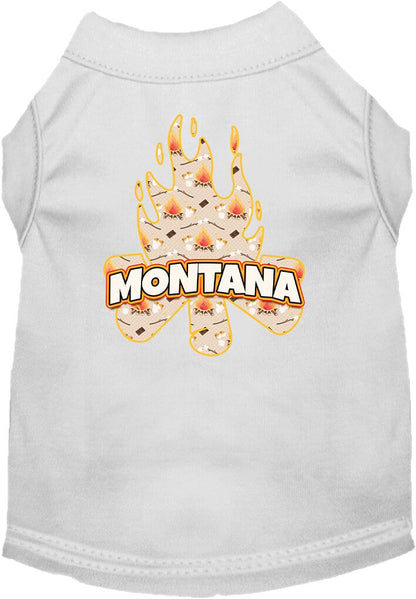 Camiseta serigrafiada para perros y gatos, para mascotas pequeñas y medianas (tallas XS a XL), "Montana Around The Campfire"