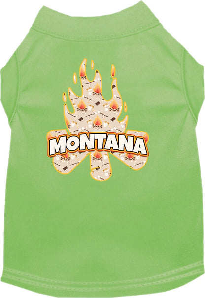 Camiseta serigrafiada para perros y gatos, para mascotas pequeñas y medianas (tallas XS a XL), "Montana Around The Campfire"