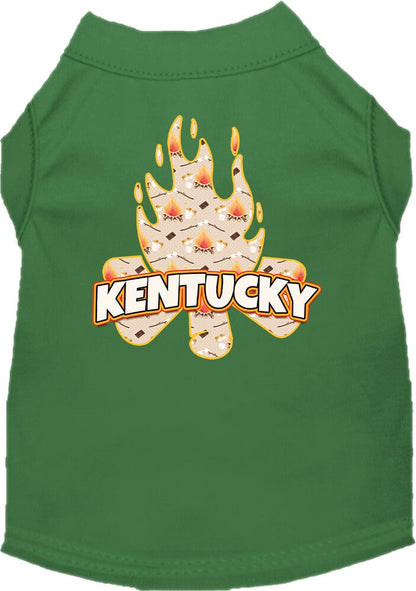 Camiseta serigrafiada para perros y gatos, para mascotas pequeñas y medianas (tallas XS a XL), "Kentucky Around The Campfire"