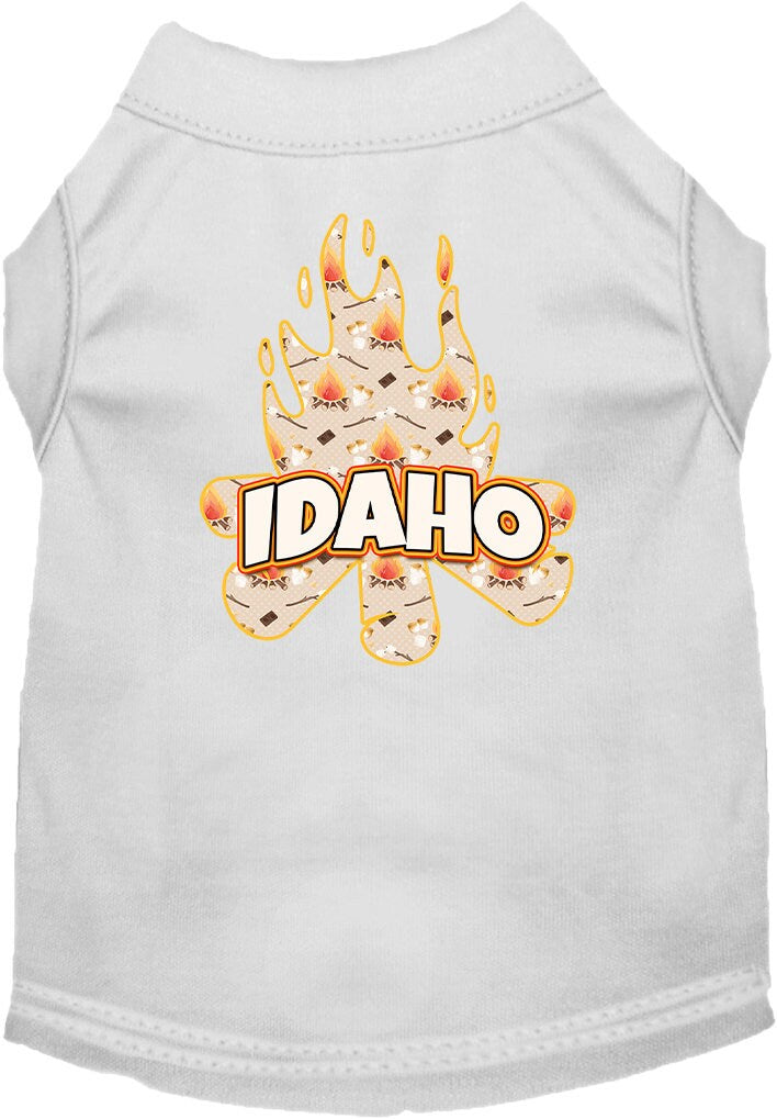 Pet Dog & Cat Screen Printed Shirt for Medium to Large Pets (Sizes 2XL-6XL), "Idaho Around The Campfire"