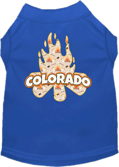 Pet Dog & Cat Screen Printed Shirt for Small to Medium Pets (Sizes XS-XL), "Colorado Around The Campfire"