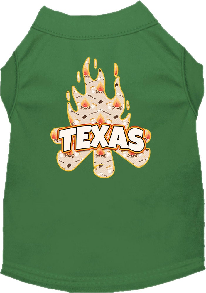 Camiseta serigrafiada para perros y gatos, para mascotas medianas y grandes (tallas 2XL-6XL), "Texas Around The Campfire"