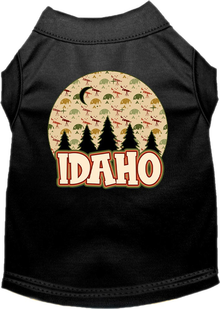 Camiseta serigrafiada para perros y gatos, para mascotas pequeñas y medianas (tallas XS a XL), "Idaho Under The Stars"