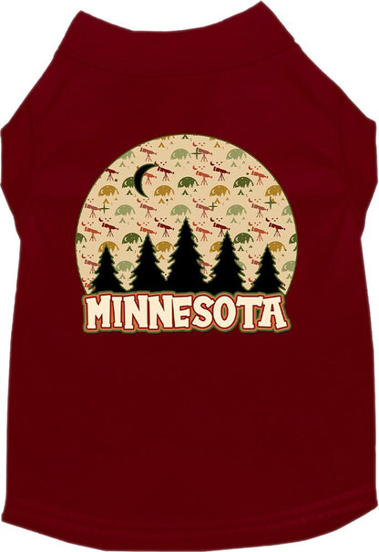 Camiseta serigrafiada para perros y gatos, para mascotas pequeñas y medianas (tallas XS a XL), "Minnesota Under The Stars"