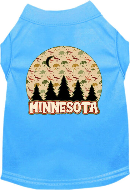 Camiseta serigrafiada para perros y gatos, para mascotas pequeñas y medianas (tallas XS a XL), "Minnesota Under The Stars"