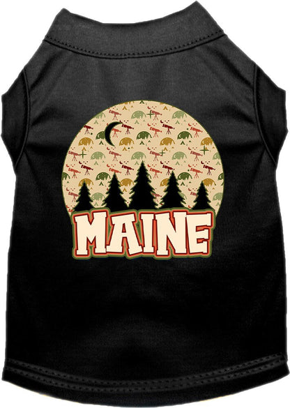 Camiseta serigrafiada para perros y gatos, para mascotas pequeñas y medianas (tallas XS a XL), "Maine Under The Stars"