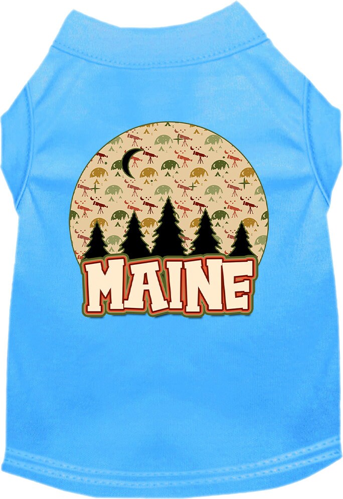 Pet Dog & Cat Screen Printed Shirt for Medium to Large Pets (Sizes 2XL-6XL), "Maine Under The Stars"