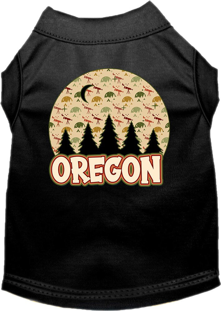 Camiseta serigrafiada para perros y gatos, para mascotas pequeñas y medianas (tallas XS a XL), "Oregon Under The Stars"