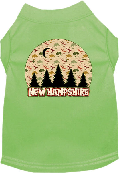 Camiseta serigrafiada para perros y gatos, para mascotas pequeñas y medianas (tallas XS a XL), "New Hampshire Under The Stars"