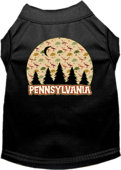 Camiseta serigrafiada para perros y gatos, para mascotas pequeñas y medianas (tallas XS a XL), "Pennsylvania Under The Stars"