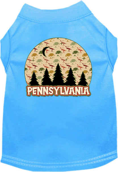 Camiseta serigrafiada para perros y gatos, para mascotas pequeñas y medianas (tallas XS a XL), "Pennsylvania Under The Stars"