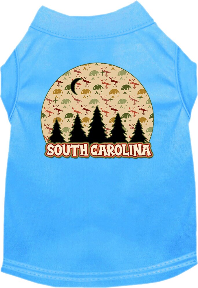 Camiseta serigrafiada para perros y gatos, para mascotas pequeñas y medianas (tallas XS a XL), "South Carolina Under The Stars"