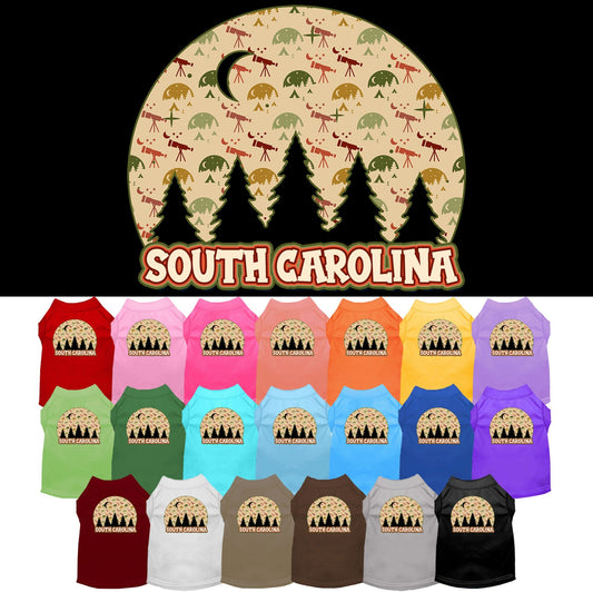 Camiseta serigrafiada para perros y gatos, para mascotas pequeñas y medianas (tallas XS a XL), "South Carolina Under The Stars"