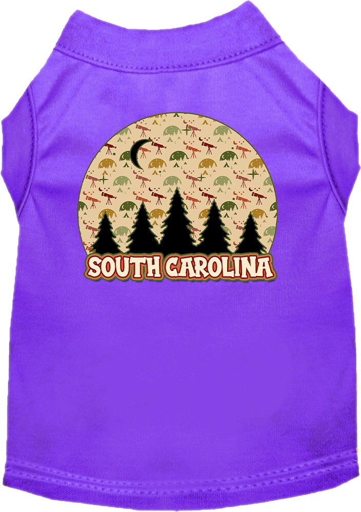 Camiseta serigrafiada para perros y gatos, para mascotas pequeñas y medianas (tallas XS a XL), "South Carolina Under The Stars"