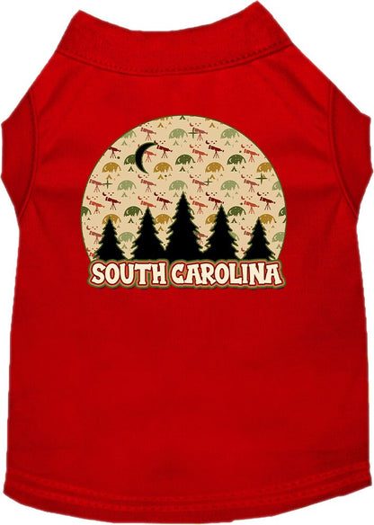 Camiseta serigrafiada para perros y gatos, para mascotas pequeñas y medianas (tallas XS a XL), "South Carolina Under The Stars"