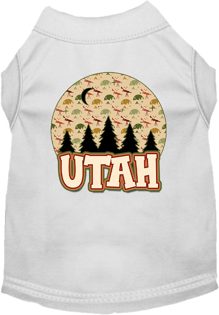 Camiseta serigrafiada para perros y gatos, para mascotas pequeñas y medianas (tallas XS a XL), "Utah Under The Stars"