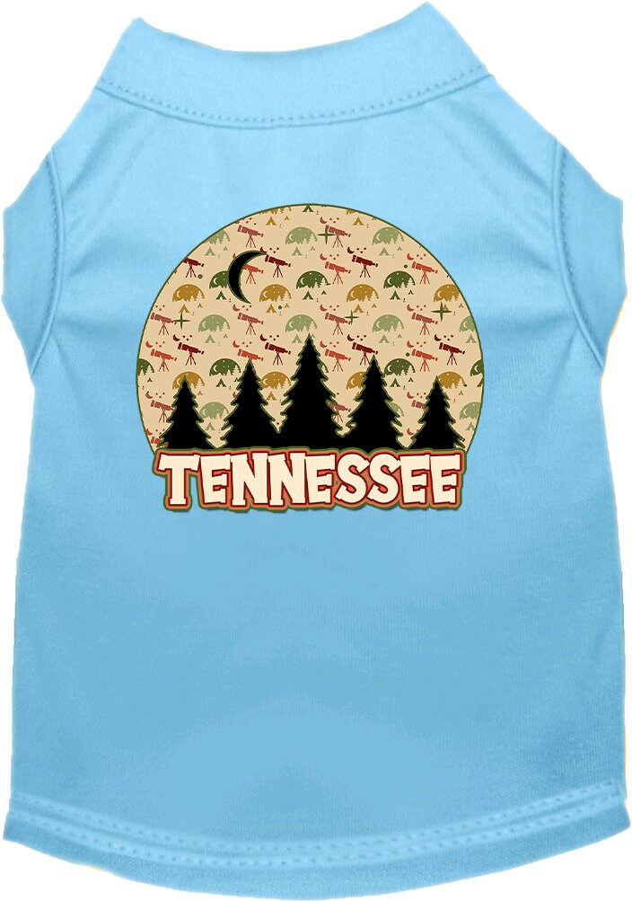 Camiseta serigrafiada para perros y gatos, para mascotas pequeñas y medianas (tallas XS a XL), "Tennessee Under The Stars"