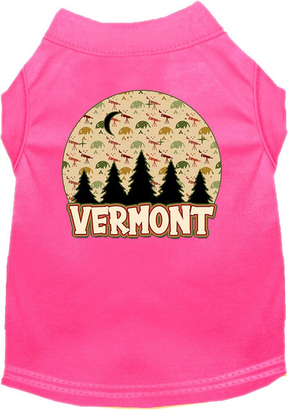 Camiseta serigrafiada para perros y gatos, para mascotas pequeñas y medianas (tallas XS a XL), "Vermont Under The Stars"