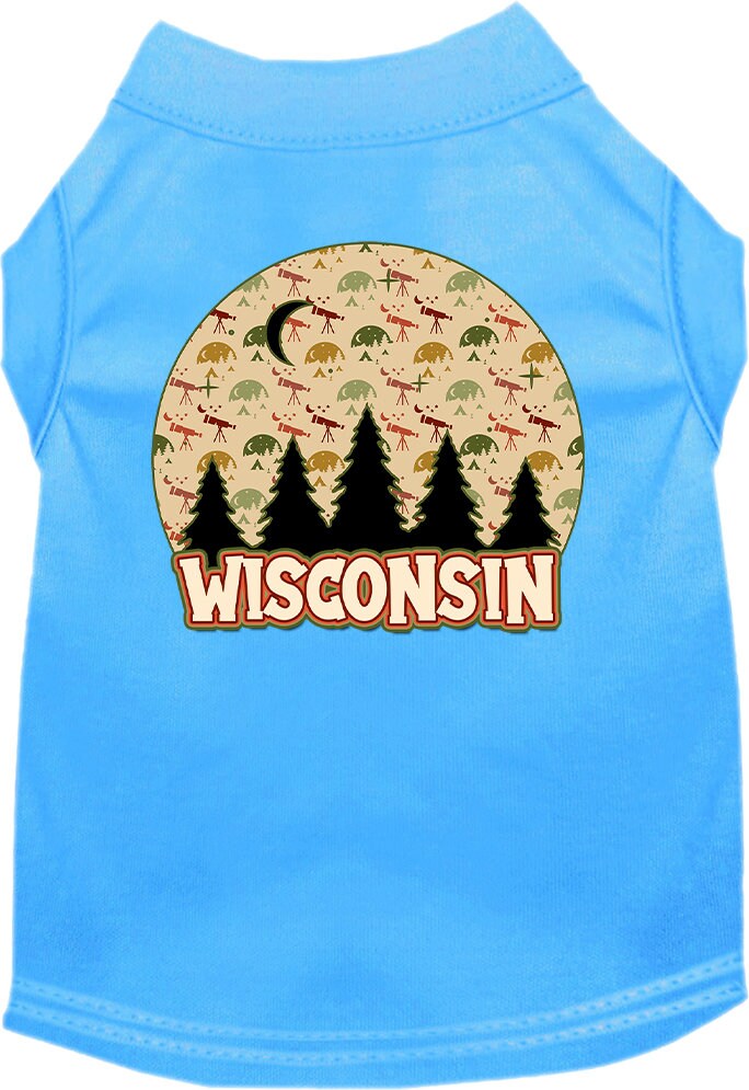 Pet Dog & Cat Screen Printed Shirt for Medium to Large Pets (Sizes 2XL-6XL), "Wisconsin Under The Stars"