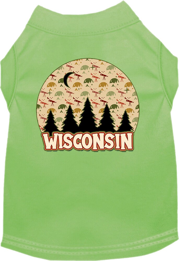 Pet Dog & Cat Screen Printed Shirt for Medium to Large Pets (Sizes 2XL-6XL), "Wisconsin Under The Stars"