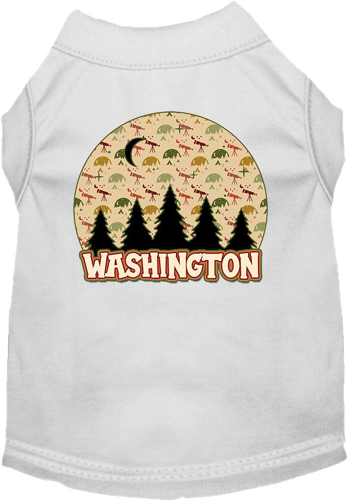 Camiseta serigrafiada para perros y gatos, para mascotas pequeñas y medianas (tallas XS a XL), "Washington Under The Stars"