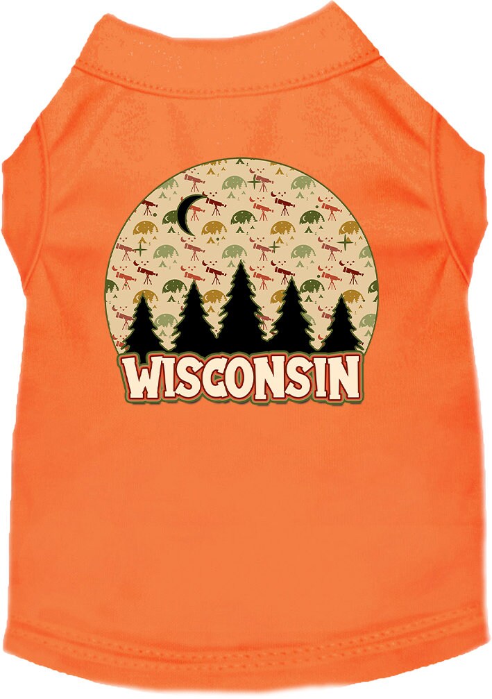 Camiseta serigrafiada para perros y gatos, para mascotas pequeñas y medianas (tallas XS a XL), "Wisconsin Under The Stars"