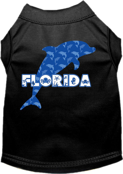 Pet Dog & Cat Screen Printed Shirt for Small to Medium Pets (Sizes XS-XL), "Florida Blue Dolphins"