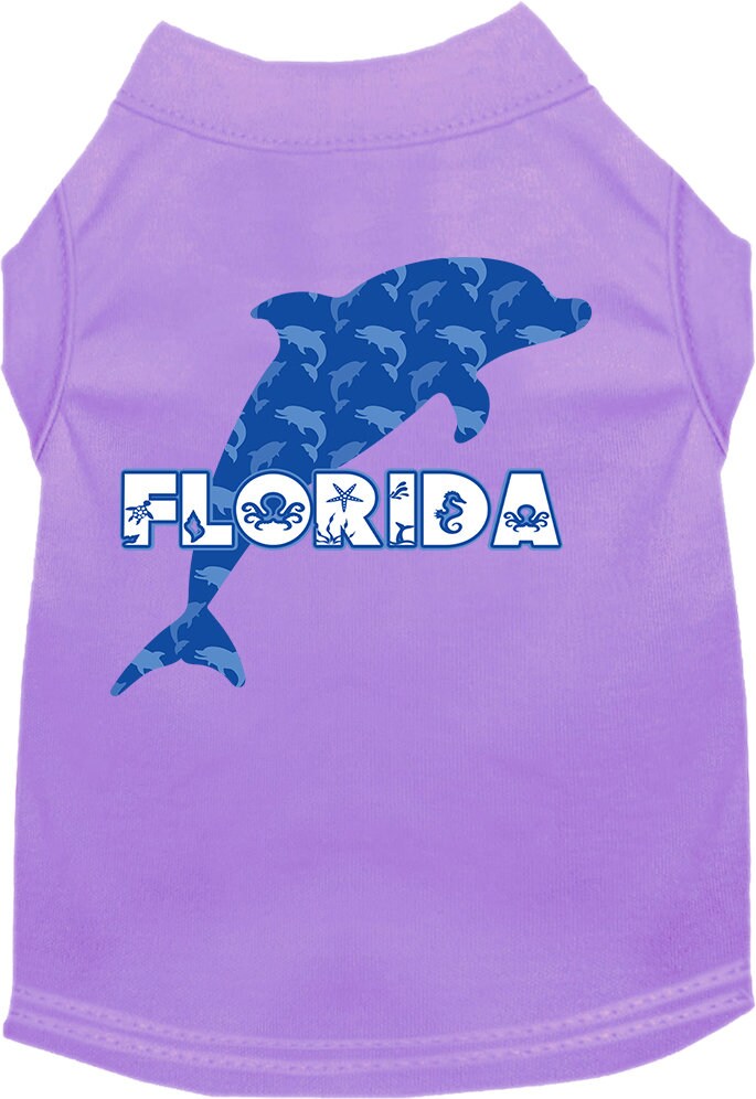 Pet Dog & Cat Screen Printed Shirt for Medium to Large Pets (Sizes 2XL-6XL), "Florida Blue Dolphins"