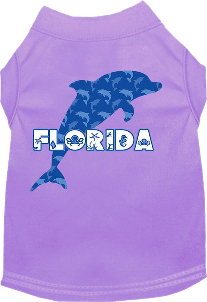 Pet Dog & Cat Screen Printed Shirt for Medium to Large Pets (Sizes 2XL-6XL), "Florida Blue Dolphins"