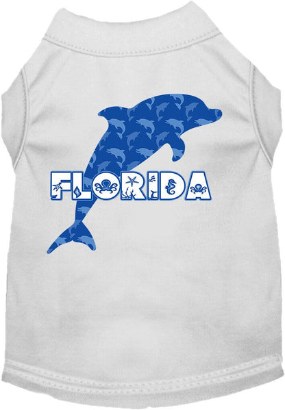 Pet Dog & Cat Screen Printed Shirt for Medium to Large Pets (Sizes 2XL-6XL), "Florida Blue Dolphins"