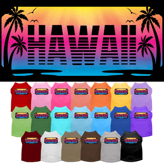 Pet Dog & Cat Screen Printed Shirt for Small to Medium Pets (Sizes XS-XL), "Hawaii Beach Shades"