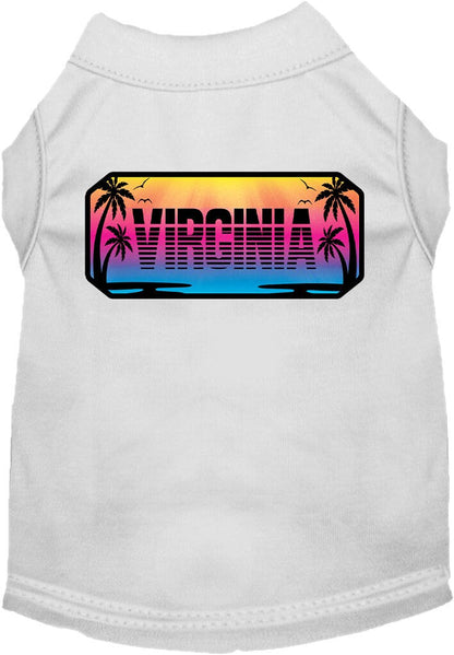 Camiseta serigrafiada para perros y gatos, para mascotas pequeñas y medianas (tallas XS a XL), "Virginia Beach Shades"