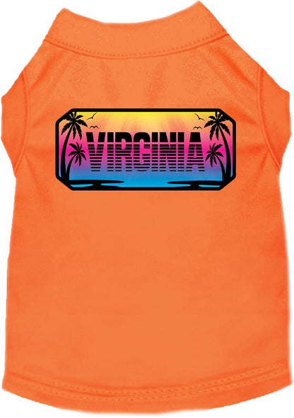 Camiseta serigrafiada para perros y gatos, para mascotas pequeñas y medianas (tallas XS a XL), "Virginia Beach Shades"