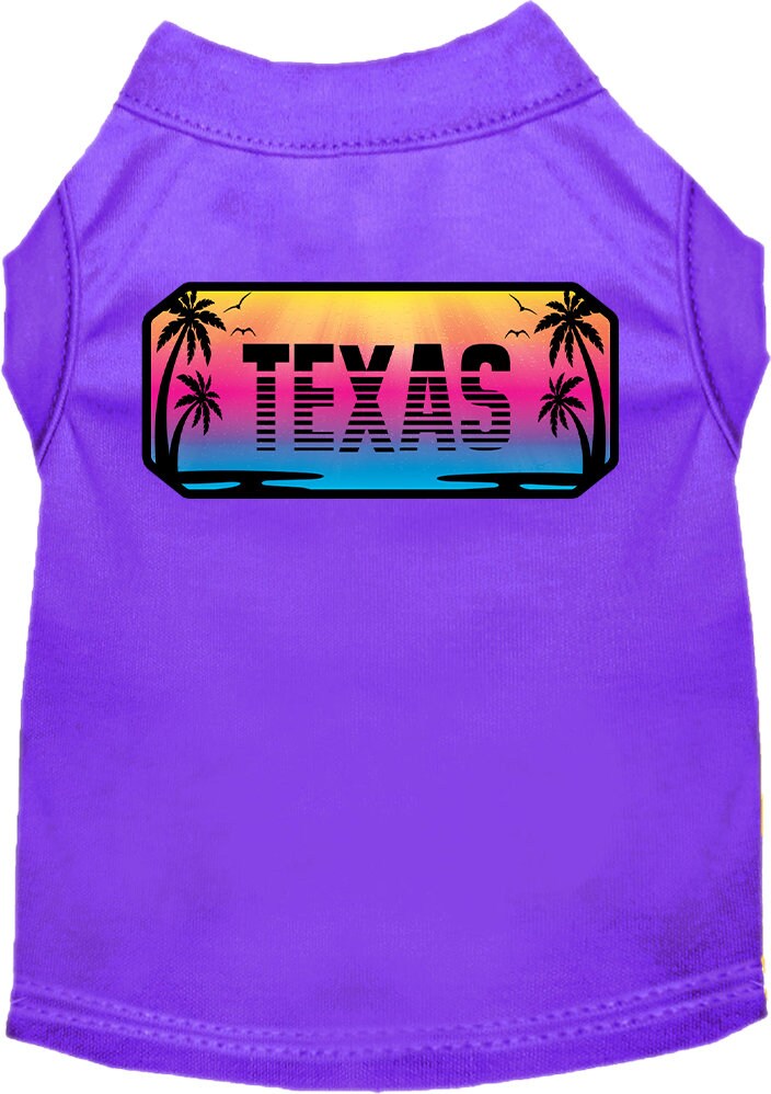 Camisa serigrafiada para perros y gatos, para mascotas medianas y grandes (tallas 2XL-6XL), "Texas Beach Shades"