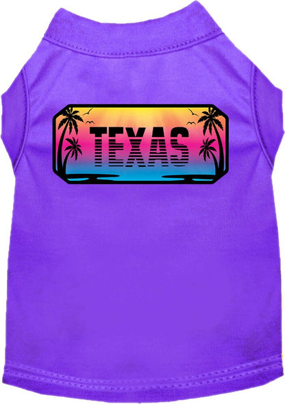 Camiseta serigrafiada para perros y gatos, para mascotas pequeñas y medianas (tallas XS a XL), "Texas Beach Shades"