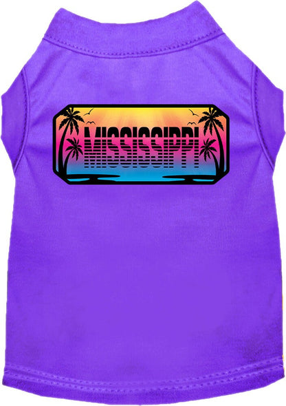 Camisa serigrafiada para perros y gatos, para mascotas pequeñas y medianas (tallas XS a XL), "Mississippi Beach Shades"